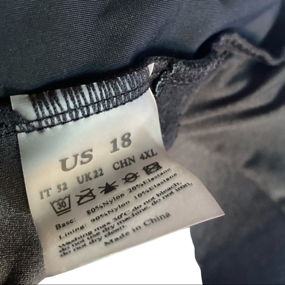 Slimming Dark Goth Black One Piece Tummy Control Swimwear Wide Straps Si… - Picture 4 of 10